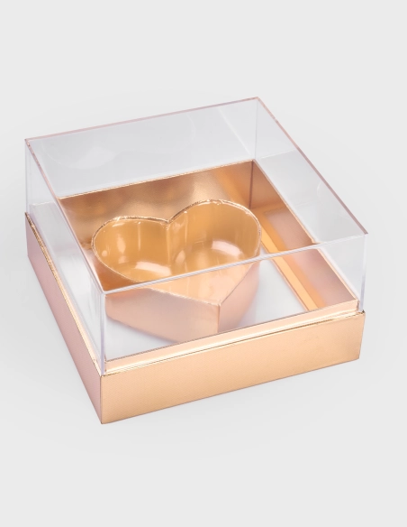 Caja Acrílica para Flores Corazón (20x20cm)