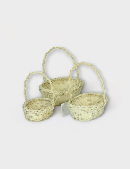 Juego de cestas de ratán ovaladas (3 Piezas)