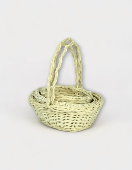 Juego de cestas de ratán ovaladas (3 Piezas)