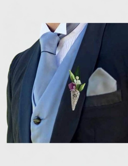 Prendido PLATEADO para novios y padrino