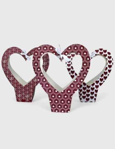 Cesta de Cartón para Flores Corazones (30% descuento)