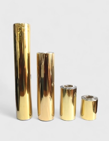 Bobina de Papel Celofán Dorado (100m, varias medidas)