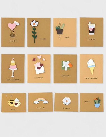 Tarjetas Papel Kraft (9,5cm x 10,5cm)