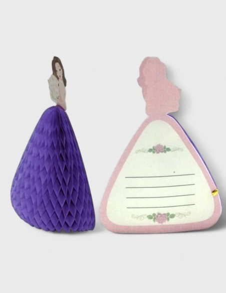 Tarjetas Desplegables Muñeca con Falda (30% descuento)