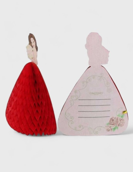 Tarjetas Desplegables Muñeca con Falda (30% descuento)