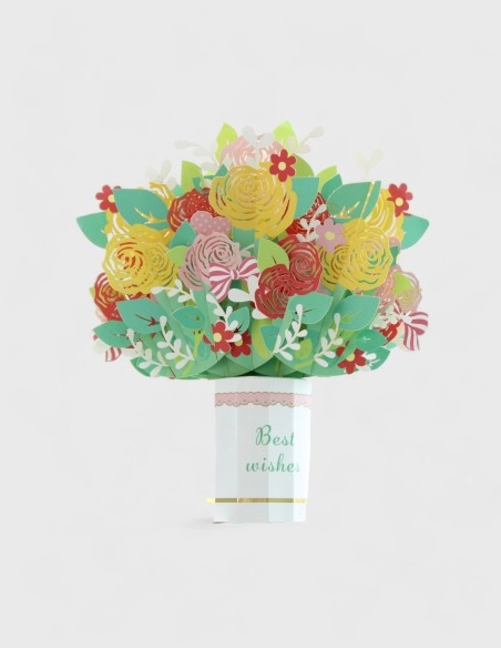 Tarjetas Desplegables Ramo de Flores (30% descuento)