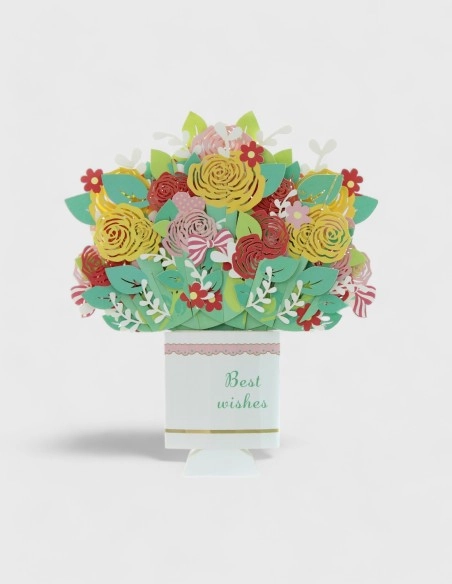 Tarjetas Desplegables Ramo de Flores (30% descuento)