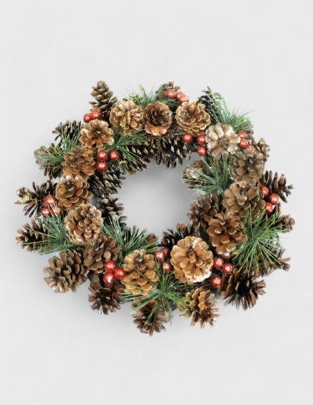 Corona Navidad Rojo/Oro (32cm ø)