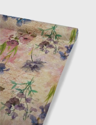 Rollo Papel Non Woven de Flor de Iris (75cm x 9m)