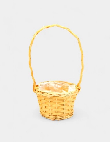 Cesta de Mimbre Pequeña con Asa (18cm ø x 40cm)