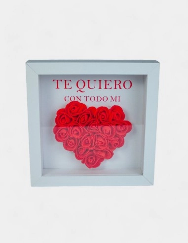 Marco Decorativo de Foam con Rosas Rojas