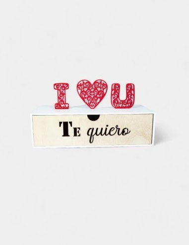 Caja Madera I Love U | GalacticBlum