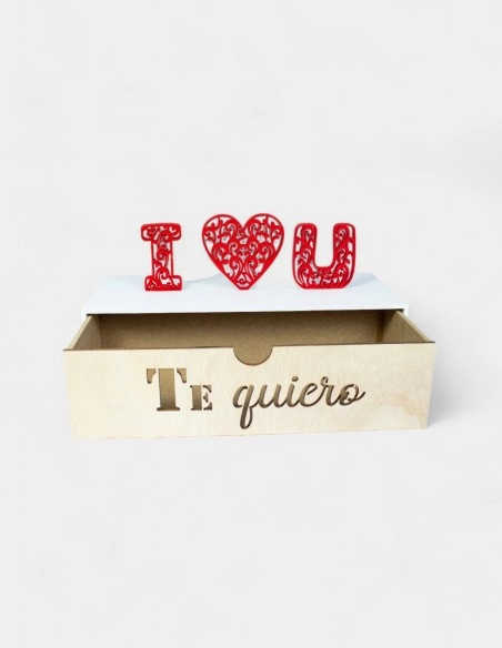Caja Madera I Love U | GalacticBlum