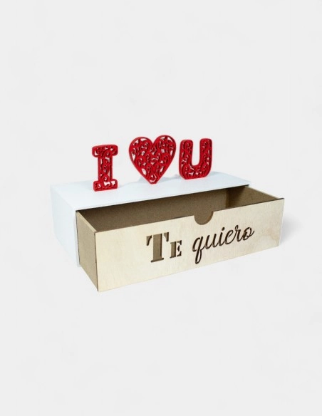 Caja Madera I Love U | GalacticBlum