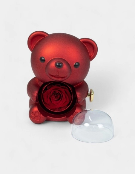 Oso con Rosa Preservada