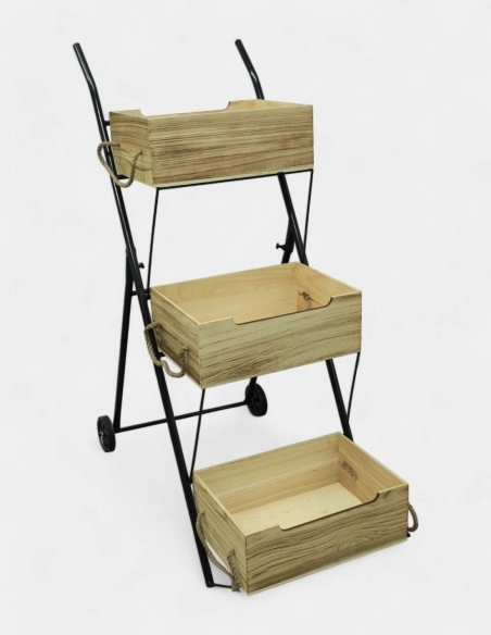 Expositor con 3 Cajas de Madera