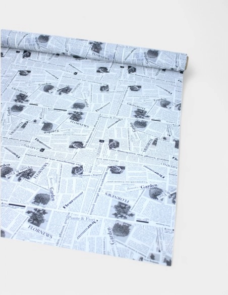 Papel Celofán Periódico Lacado 70x30m Estampado Retro