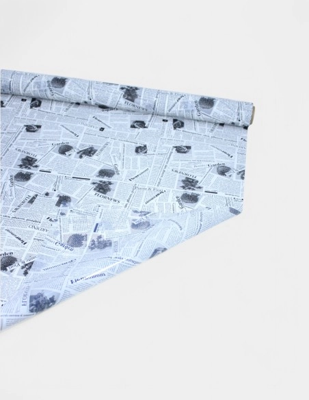 Papel Celofán Periódico Lacado 70x30m Estampado Retro
