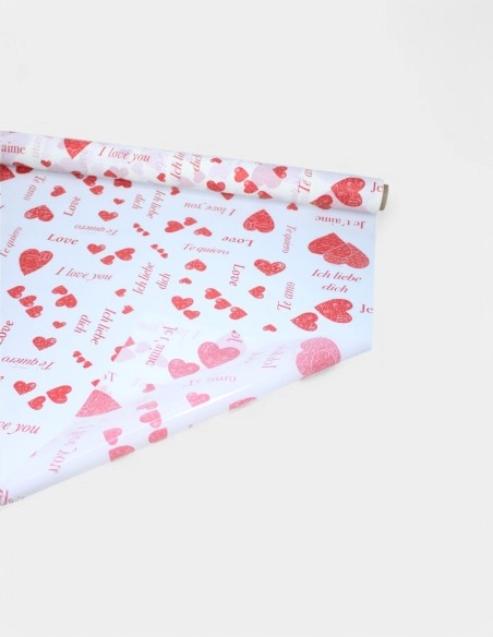 Papel Celofán Lacado I Love You