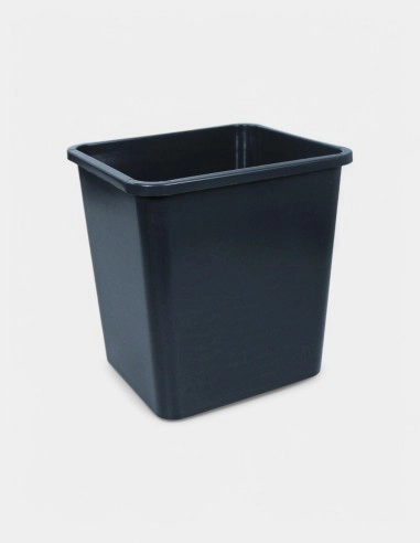 Cubo Rectangular 14L Negro de Plástico