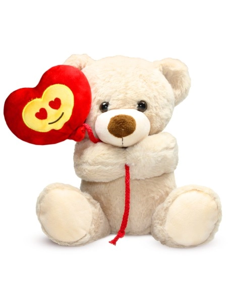 Oso de Peluche con Globo de Corazón (25cm)