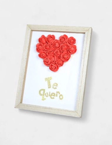 Marco Corazón Foam Rojo Te Quiero 20x15.6cm