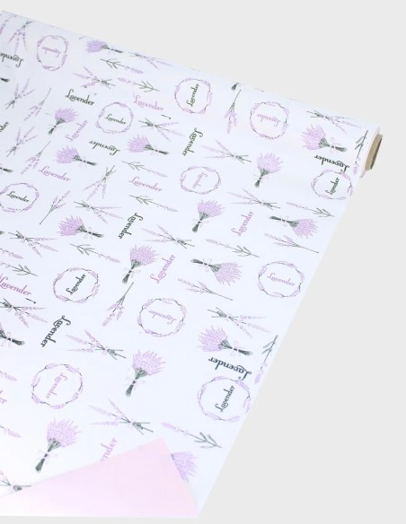 Papel Celofán con Estampado Lavanda Bicolor - 70x30m
