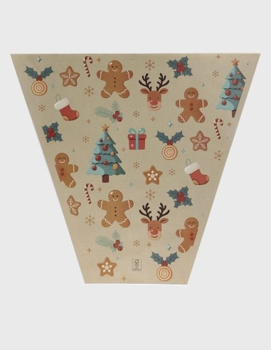 Bolsa Papel Kraft Natural Navidad