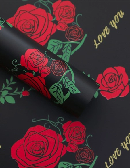 Rollo Celofán Rosa Rojo/Negro