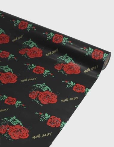 Rollo Celofán Rosa Rojo/Negro