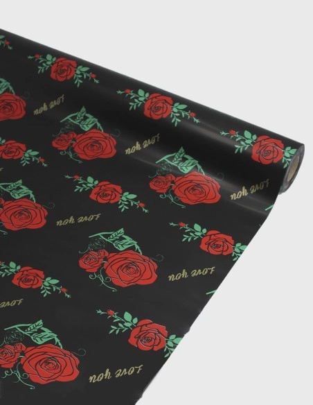 Rollo Celofán Rosa Rojo/Negro