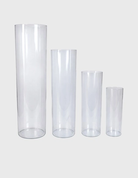 Florero Cilíndrico Acrílico Transparente - Elegante Moderno