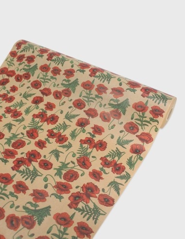 Papel Kraft Estampado Amapola