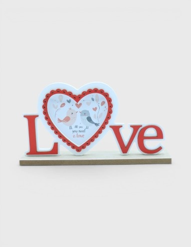 Adorno Madera Corazón Love
