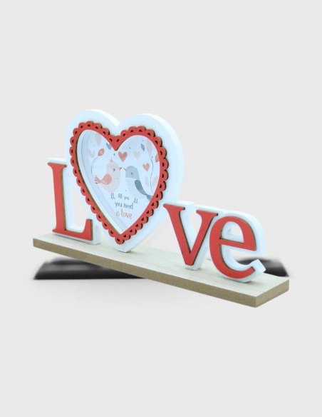 Adorno Madera Corazón Love