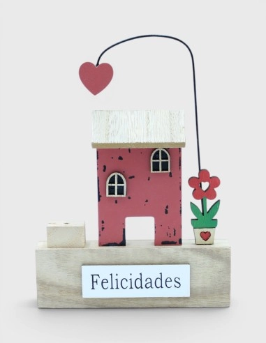 Casa Corazón Roja Felicidades