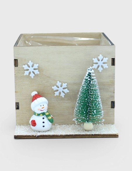 Caja Madera Navidad Árbol