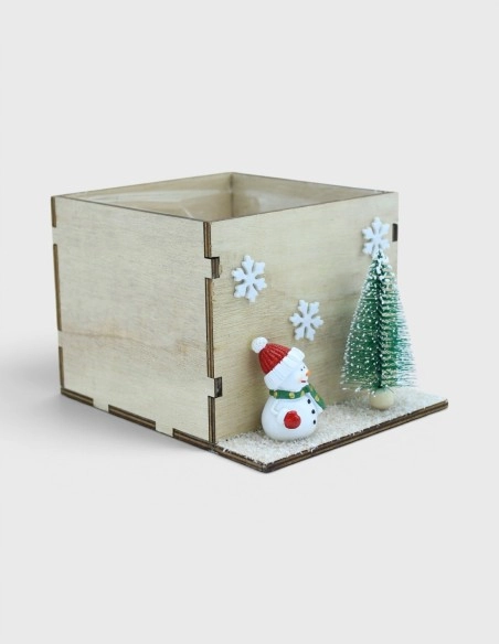 Caja Madera Navidad Árbol
