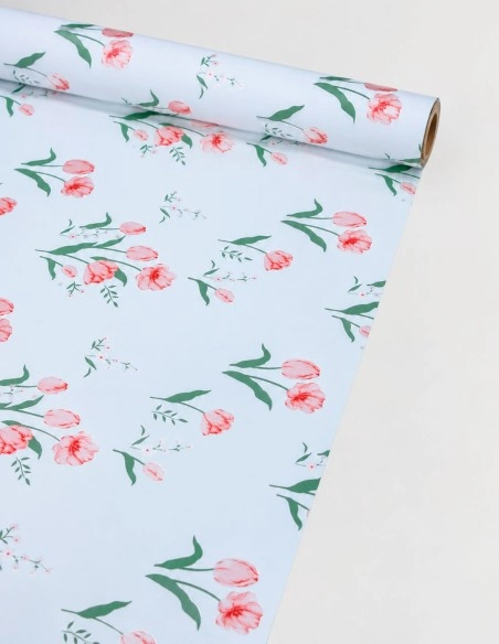 Rollo Celofán Estampado Tulipán