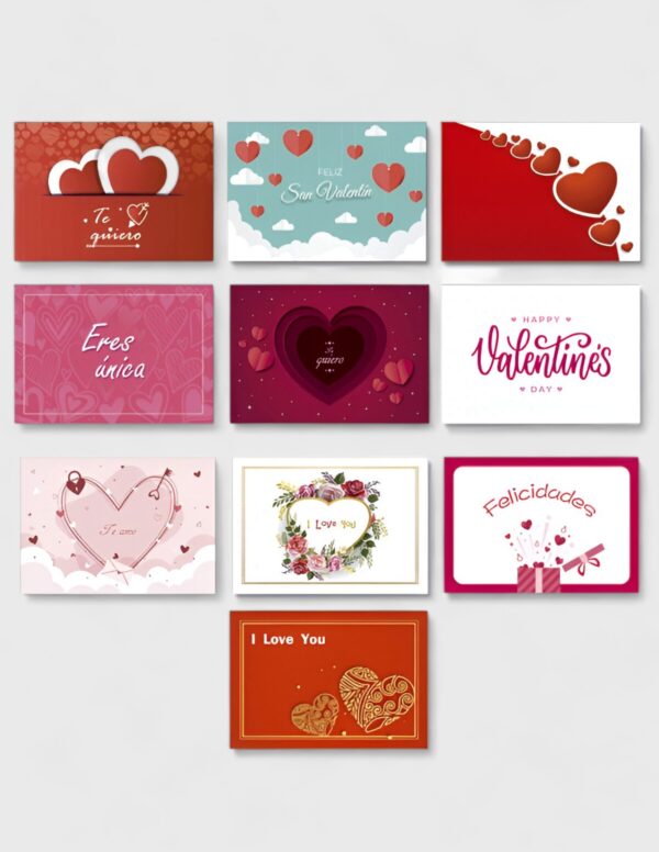 Tarjetas Simple Surtidas 4 San Valentín