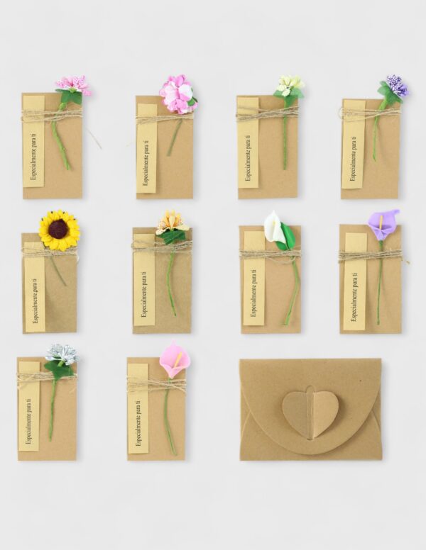 Tarjetas Flores (10 uds)