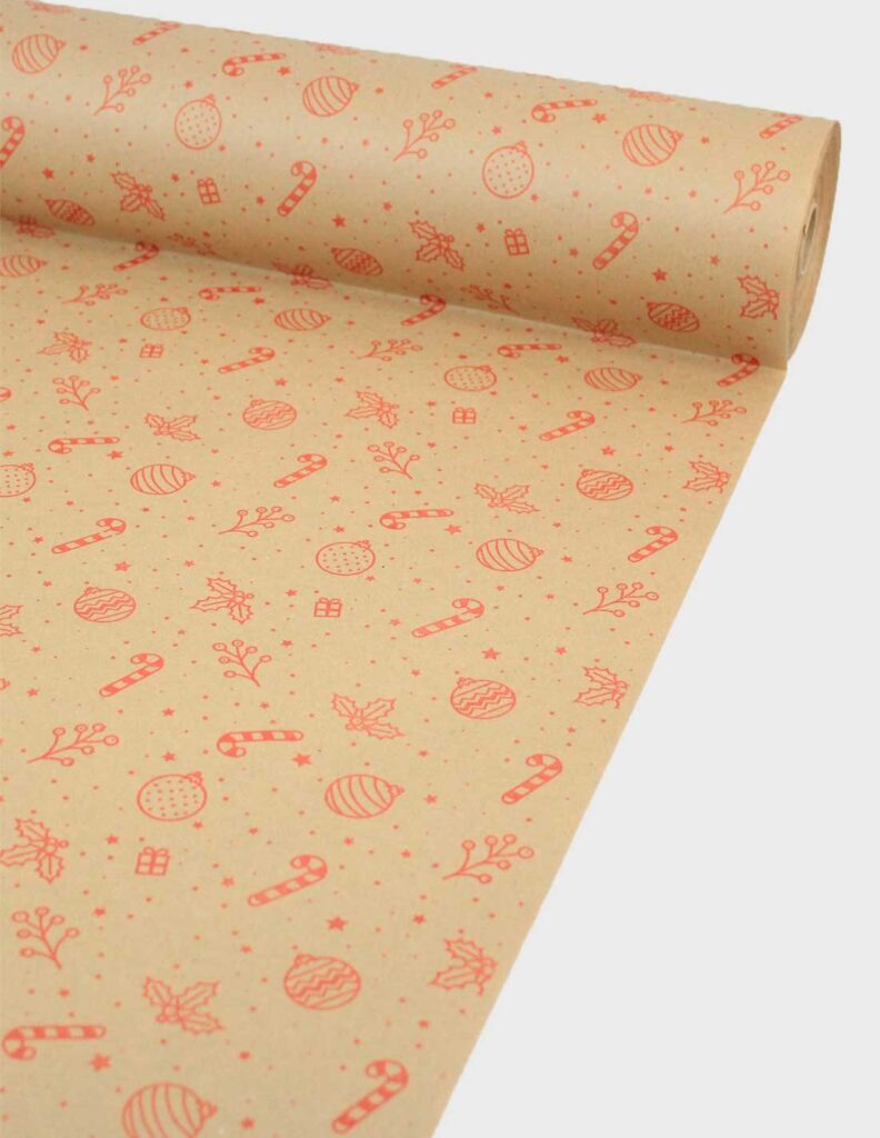 Papel Kraft Estampado Navidad