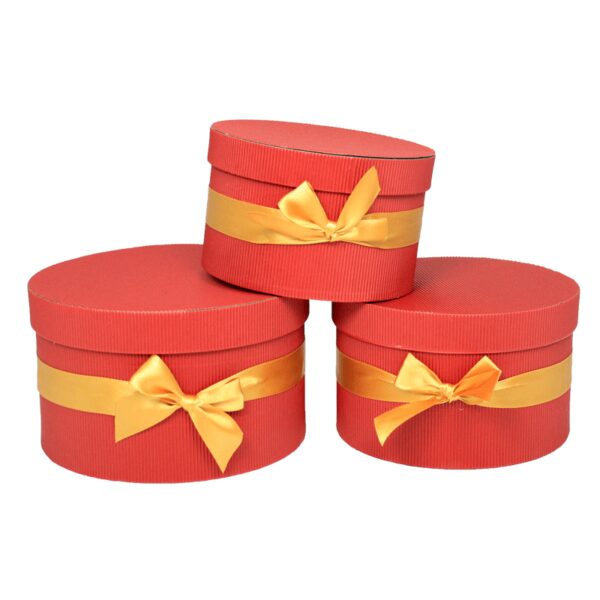 Cajas Redonda Papel Corrugado Roja