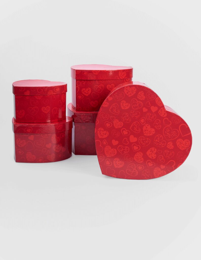 Cajas Corazones Rojos (5 piezas)