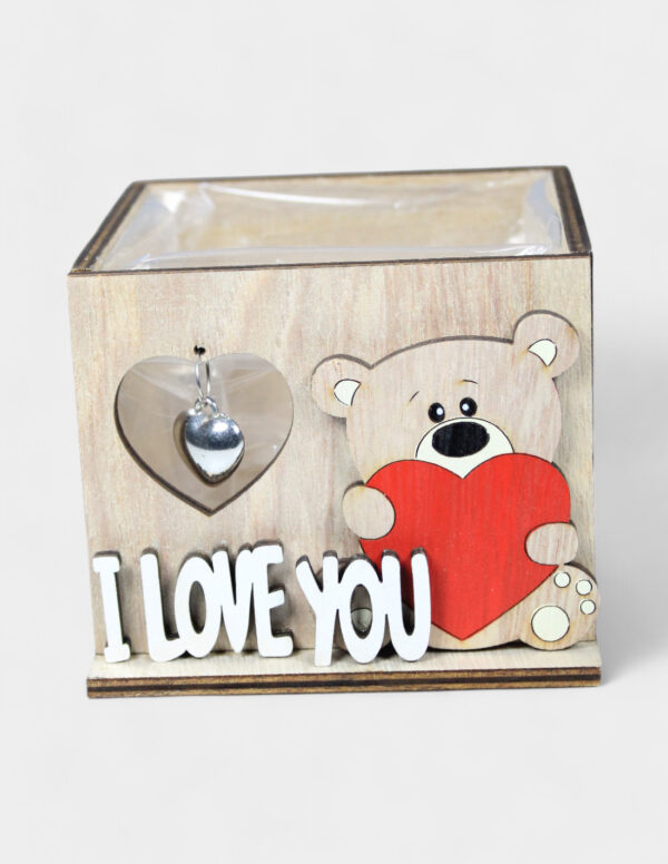 Caja Madera Oso I Love You